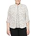 Alex Evenings Women's 3/4 Sleeve Printed Twinset with Scoop Neckline Cami and Hook Neck Closure Jacket (Plus Size), Beige, 3X