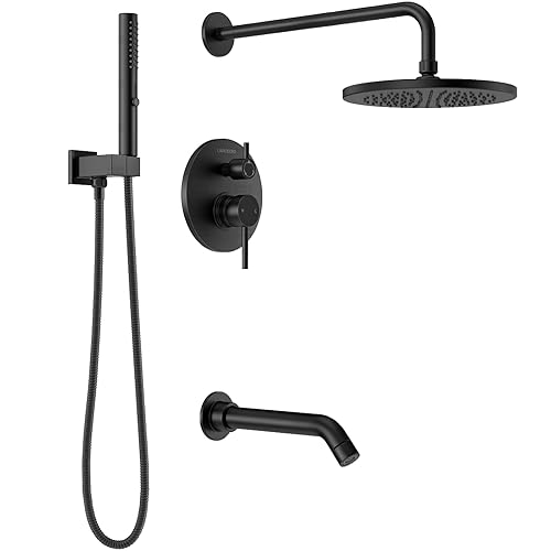 Lava Odoro Modern 3-Setting Round Rain Bathtub and Shower Faucet