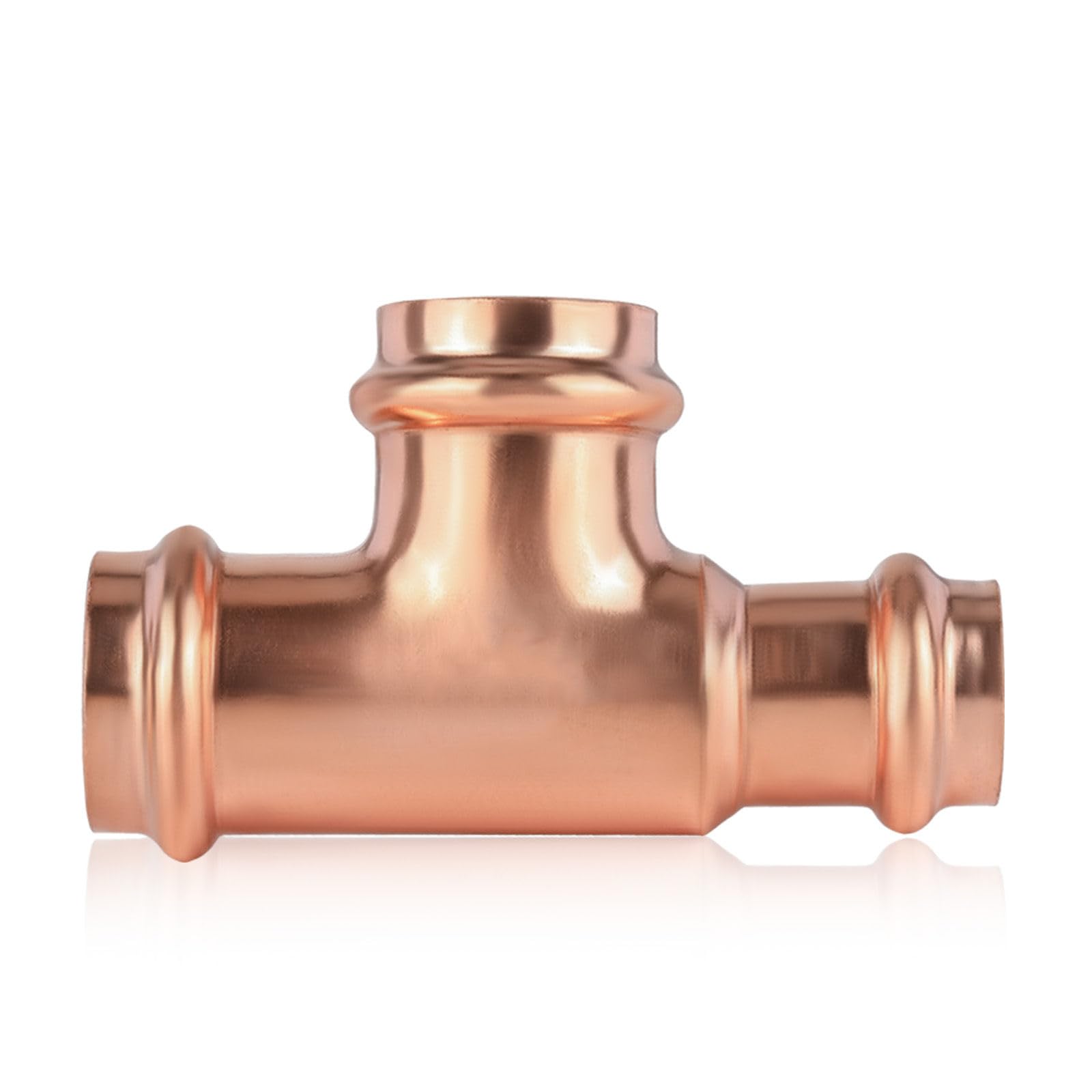 1 Unidad de Conector en T Reductor de Cobre, 1-1/2" P x 1-1/4" P x 1-1/2", Conector en T Reductor de presión para plomería, Conector de Tres vías para derivación de transición de tamaño de tu
