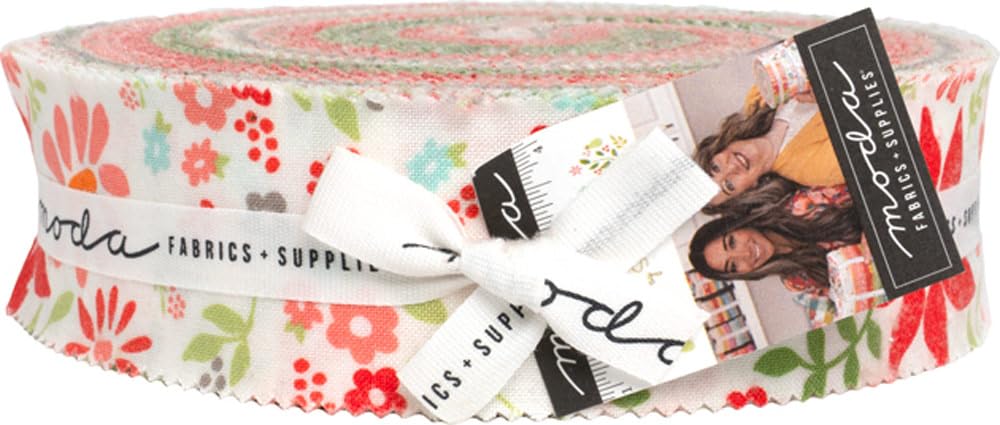 Moda Fabrics Assorted Sherri And Chelsi Poinsettia And Pear Honey Bun 40 1.5-Inch Strips 37710Hb