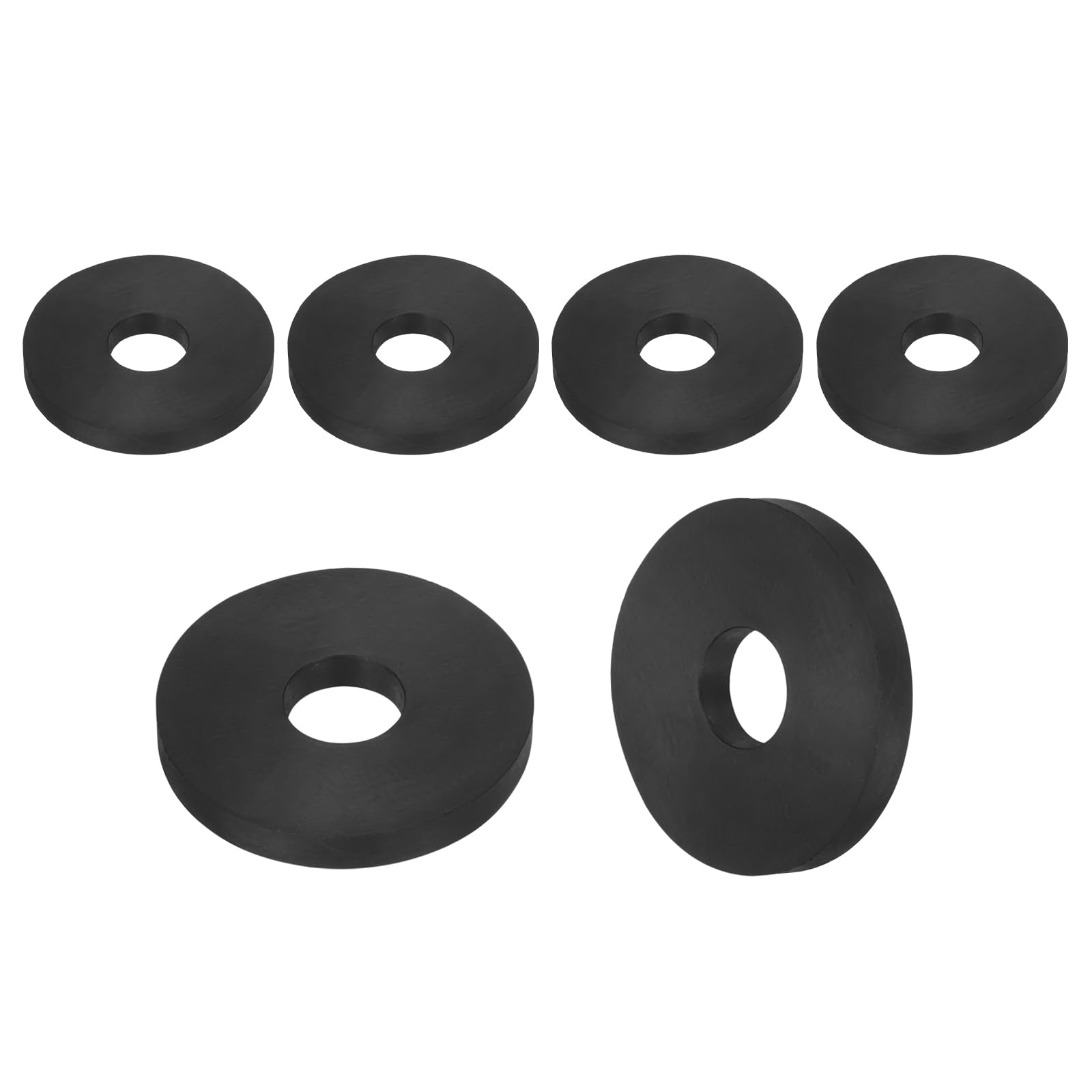 sourcing map 35Pcs Rubber Spacers, 20mm OD, 6mm ID, 6mm Thick Black Round Anti Vibration Rubber Pads Isolation Bushings Washer for Home Cars Boat(0.79" OD x 0.24" ID x 0.24" Thick)