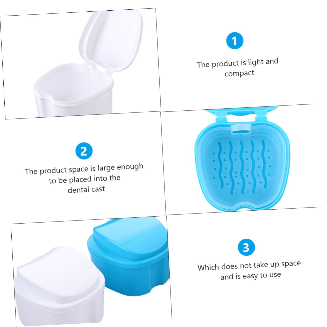 Healvian 8pezzi Scatola Portatile Per Denti Falsi Contenitore Sicuro Per Protesi Con Design Compatto Facile Da Trasportare