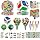 93PCS World Cup 2026 Party Decorations, Serve 16 Sports Soccer Theme Party Decorations- Includes Plates, Napkins, Tablecloth, Forks，12 Slap Bracelet, 10 foil balloons and 6 temporary tattoos