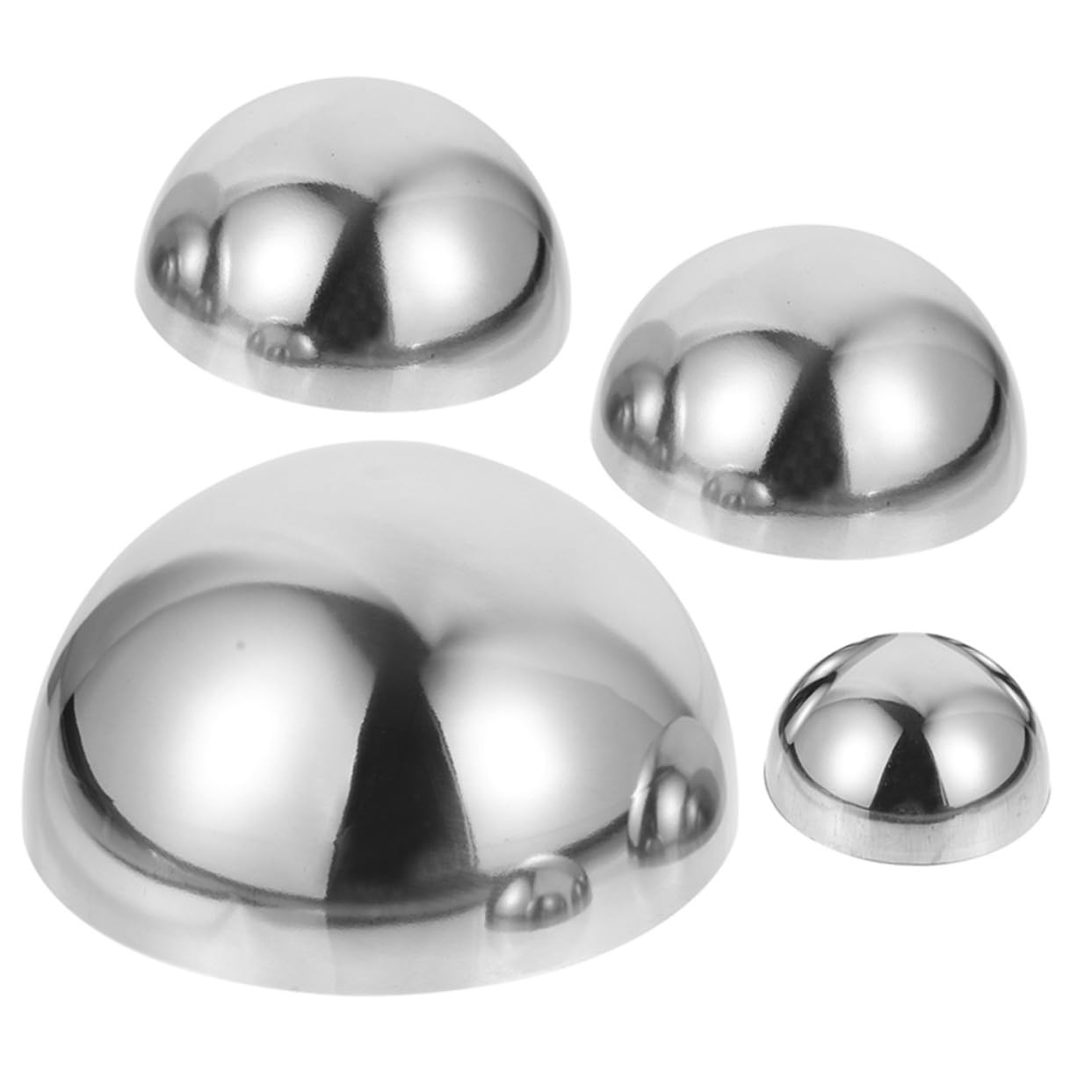 SUPVOX Sfere Specchiate da Giardino in Acciaio Inossidabile 4 Pezzi, Sfera Riflettente Lucidata Design Semplice per Decorazione di Negozi e Spazi Esterni