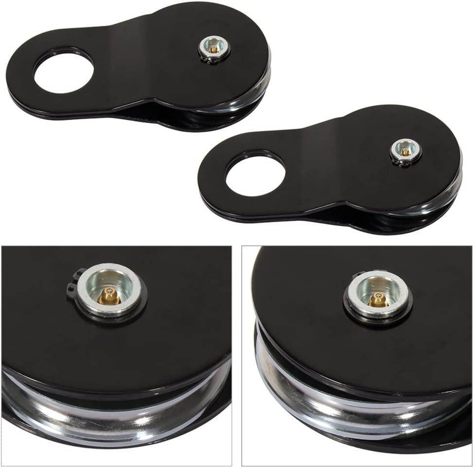 cciyu 10 T Winch Snatch Block Pulley, 22,000 lbs Capacity Block and Tackle Pulley System Winch Hook Accessories, Heavy Duty Offroad Recovery Accessory for Truck Tractor ATV UTV 2 pcs