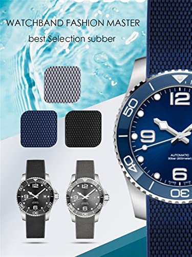 Bracelet montre caoutchouc 21mm bleu étanche boucle pliable HydroConquest - 2
