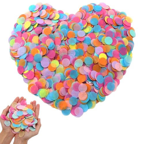 12000Pcs Colorful Round Shaped Confetti, Multicolor Table Confetti, DIY Crafts Scrapbooking Romantic Birthday Ball Decoration for Weddings, Birthday, Anniversary, Valentines