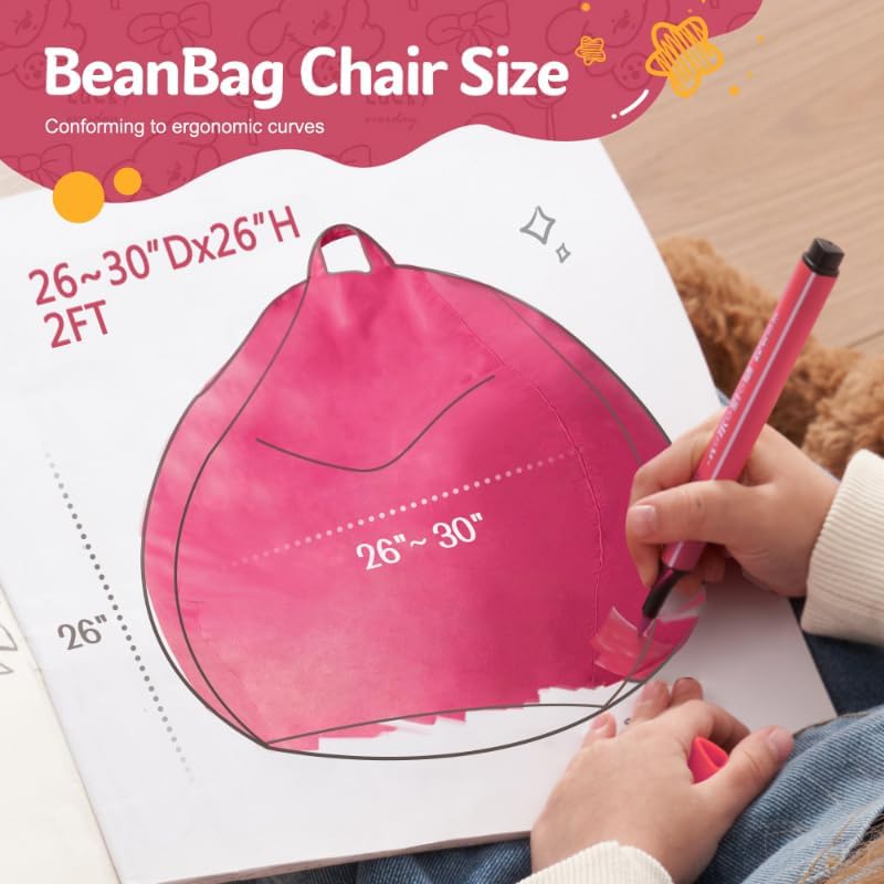 Miniatura 2 de Homguava - Sillón puff de 2 pies con relleno de espuma viscoelástica, cómodos puf redondo, sofá con funda de terciopelo holandés, color rosa