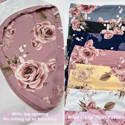 Image of Womens Underwear XL-5XL Plus Size Ladies Panties Mid High Waist Briefs for Woman Floral Print Pantys 6-Pack