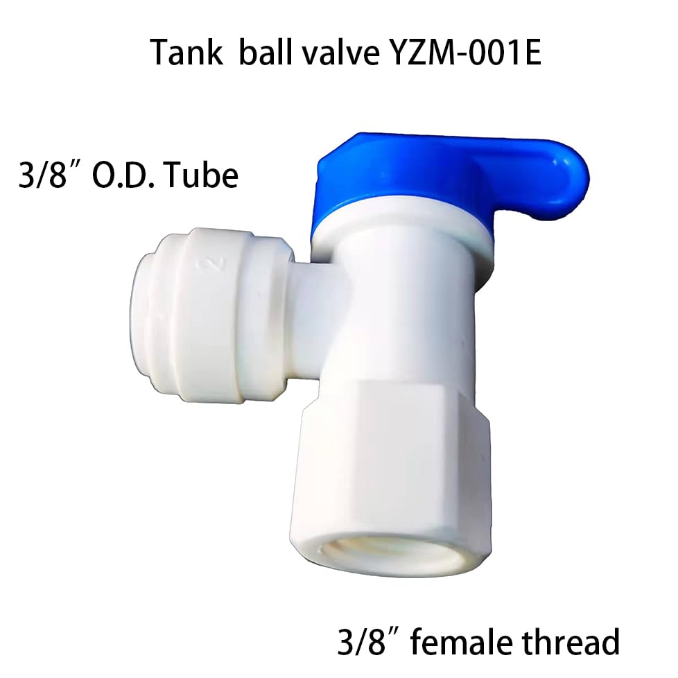 YZMSZ Acetal Copolymer RO Water Storage Tank Ball Valve,3/8 inch O.D. Tubing x 3/8 inch Female Speedfit Shut Off Valve,Quick Push to Connect Plastic Plumbing Fitting Push Fit (pack of 5)