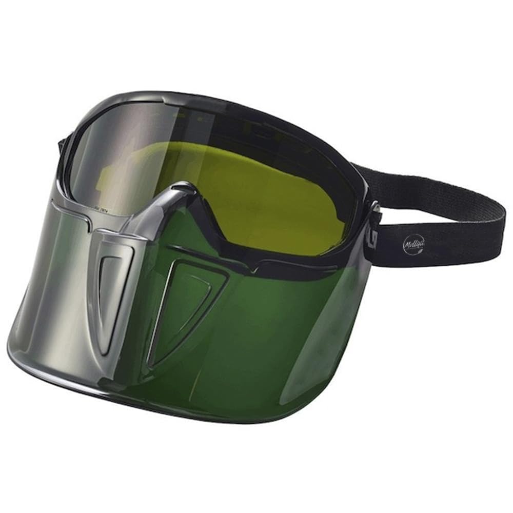 MOLLIFII Safety Goggles with Detachable Face Shield, Shade 5.0 Anti-Fog Lens, Mfr: 21002-A