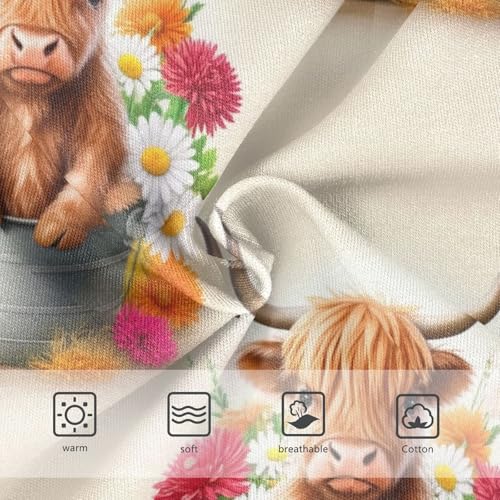 Joisal Fancy Toddler Underwear Floral 2t Cotton Panties for Girl Cute Highland Cow Flowers Underpants Briefs3