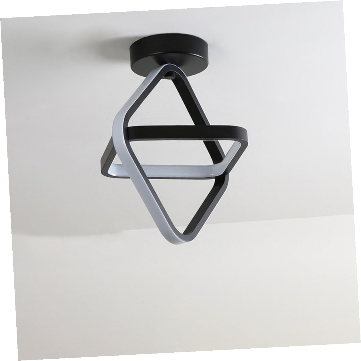 Gatuida Kreative LED Deckenleuchte 6000k für Esszimmer und Veranda Quadratisch aus Acryl und Eisen Einfach zu Bedienen Praktisch 5-10㎡ Schwarz Modernes Design