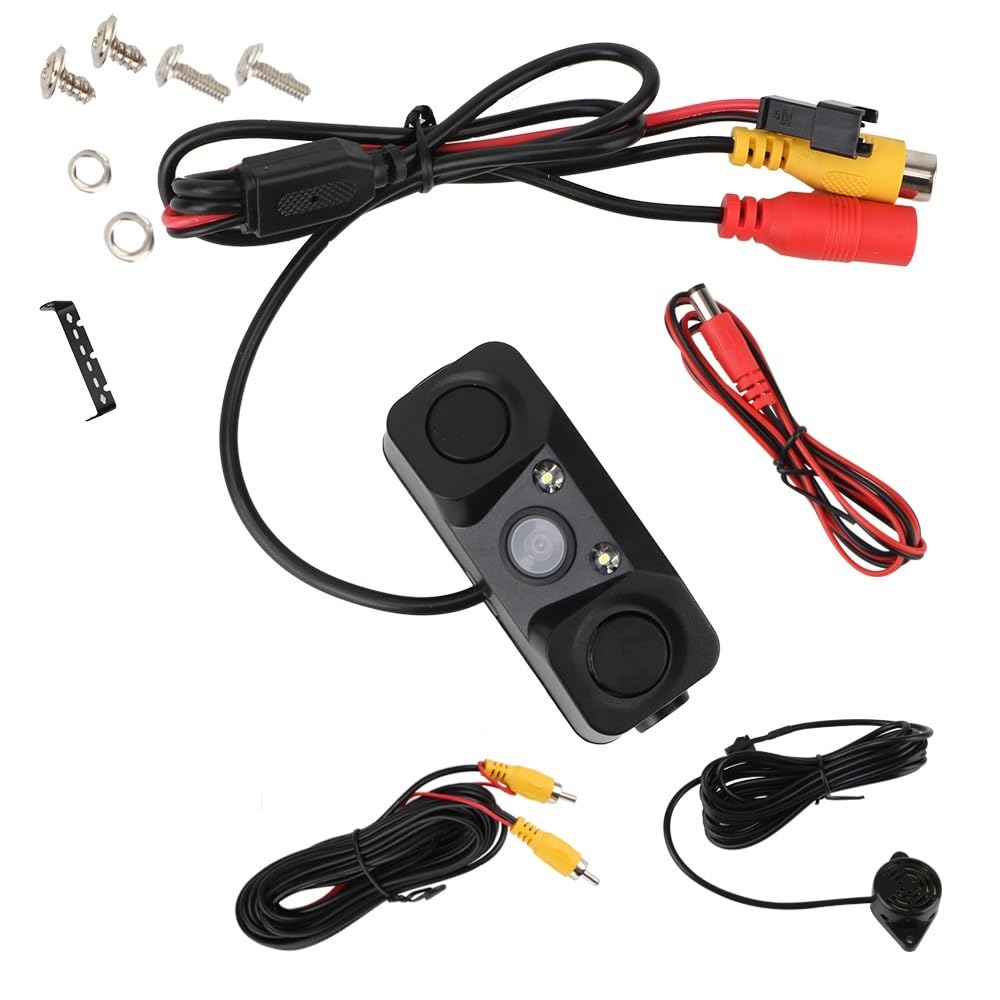 PDC capteur Stationnement Caméra de recul à Vision Nocturne, détecteur de Radar de recul 3 en 1, Mini, lumière LED, Accessoires de Voiture