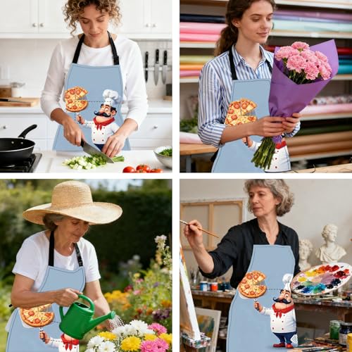 Image of Nuxovilar Cute Cooking Kitchen Apron, 26.77 * 30.7 Inches, Essential for Kitchen Cooking, Baking, Festive Gatherings