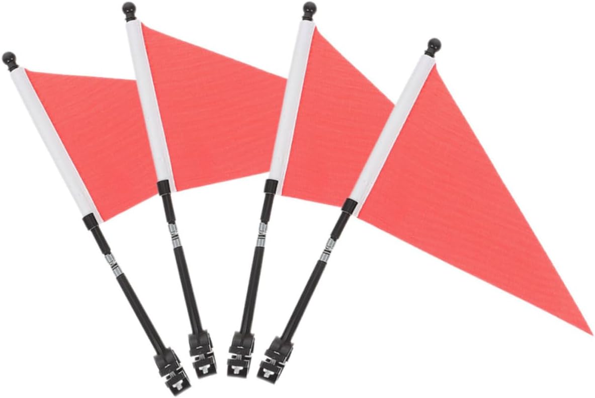 POPETPOP 4Sets Durable Bicycle Handlebar Flags Bright Safety Flags for Adults Easy to Install Bike Accessories for Tricycles Scooters and Mountain Bikes