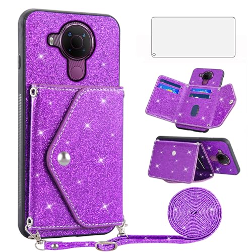 Housse portefeuille Nokia 5.4 antichoc violette pour éviter les bris