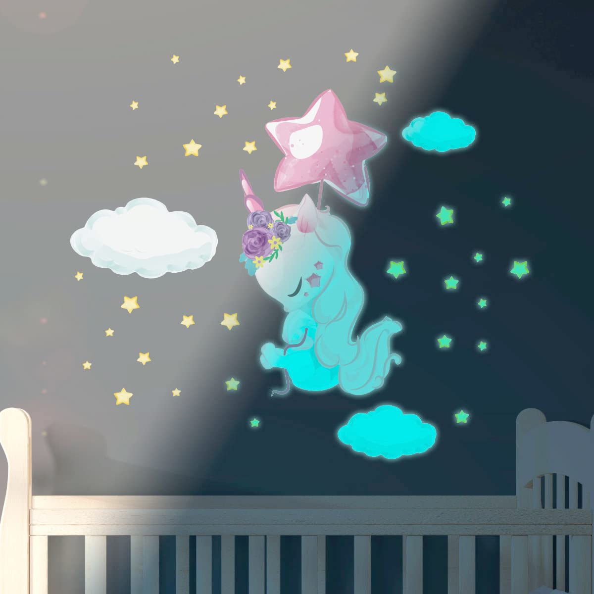 Decorative Wall Stickers for Children – Parent (Glow in The Dark Unicorn)