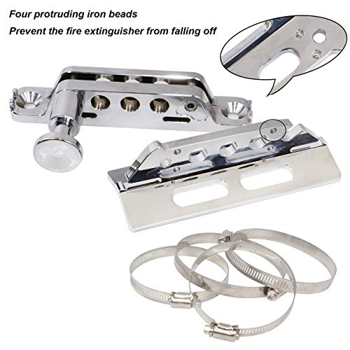 (1 Year Warranty) Chrome Quick Release Adjustable Fire Extinguisher Mount for Jeep Wrangler UTV Polaris RZR Ranger Camper Van with Pillar