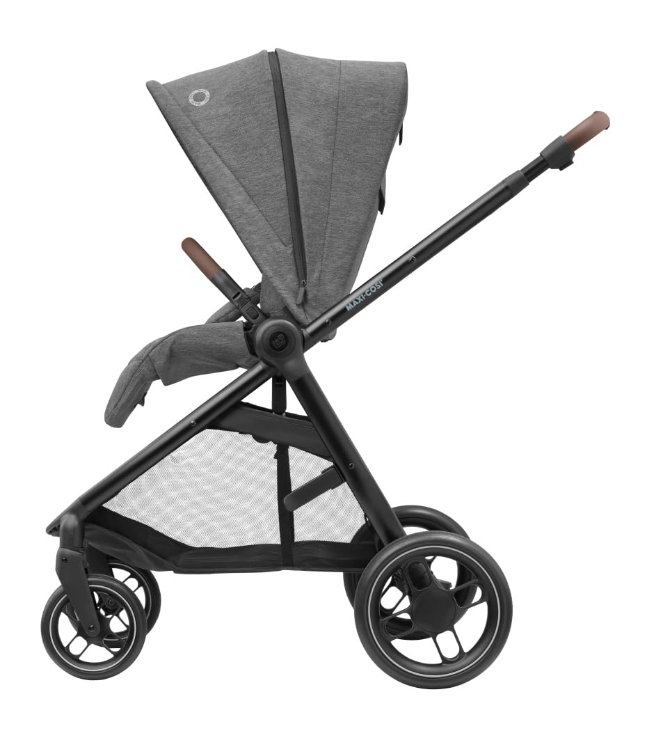 Maxi-Cosi Street Plus Poussette, 0-4 ans, 0-22 kg, pliable à une main, compatible avec tous les sièges auto bébé Maxi-Cosi, 3 positions d'inclinaison, Panier XXL spacieux, Select Grey