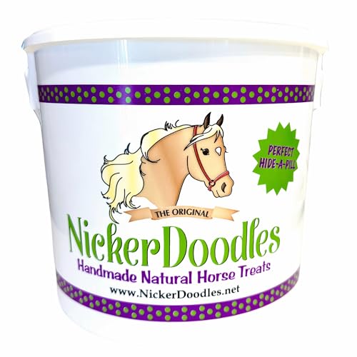 NickerDoodles Horse Treats - 1 lb Pail - Effortlessly Give Medications with Our Soft Baked Treats - Training Treats are The Perfect Motivator - No Additives or Preservatives