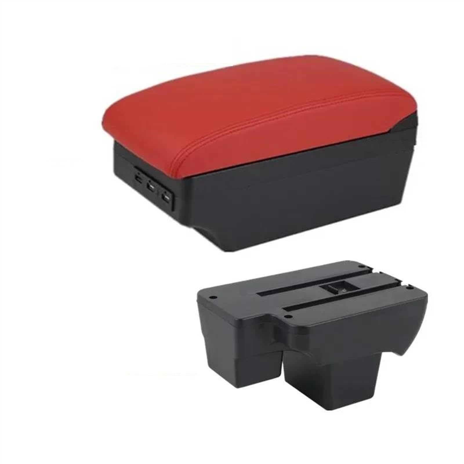 NOHEEU Car Armrest Special Storage Box Modification Parts For Virtus For Polo 2019 2020 2021 2022 2023 2024(Cred 7USB)