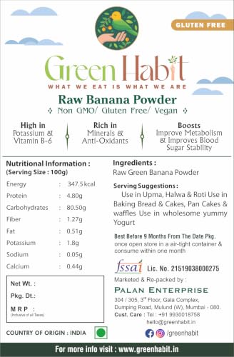 Image of Greenhabit Raw Banana Flour 2.5 kg pack | Plant Based Food | Perfect for Smoothies and Baked Preparations | Gluten Free Atta | Grain Free | 100% Natural | Paleo