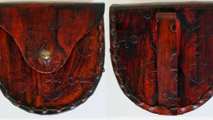 Brújula de bolsillo vintage de latón con estuche de cuero estilo antiguo para navegación náutica, ideal para senderismo, camping, viajes y exploración miniatura 2