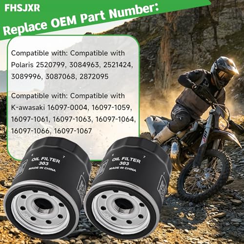Image of 2520799 Oil Filter 3084963 Compatible with Polaris Sportsman 400 450 500 570 850 Ranger Scrambler 850 1000 XP Magnum 325 330 425 500 Xplorer 400 500 Xpedition 325 425(2 PCS)