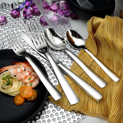 Liberty Tabletop Modern America 40 Piece Flatware Set for 8, 18/10 Stainless Steel Silverware, Made in USA, Dishwasher Safe - Thumbnail 4