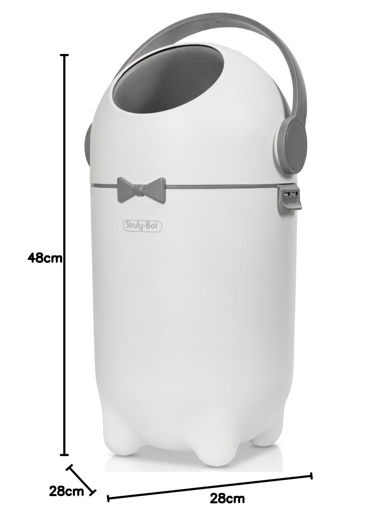 BOT Windeleimer Geruchsdicht, Flexibel und Leicht, Designed in Germany, Nachhaltig OHNE Nachfüllkassetten (Weiß)