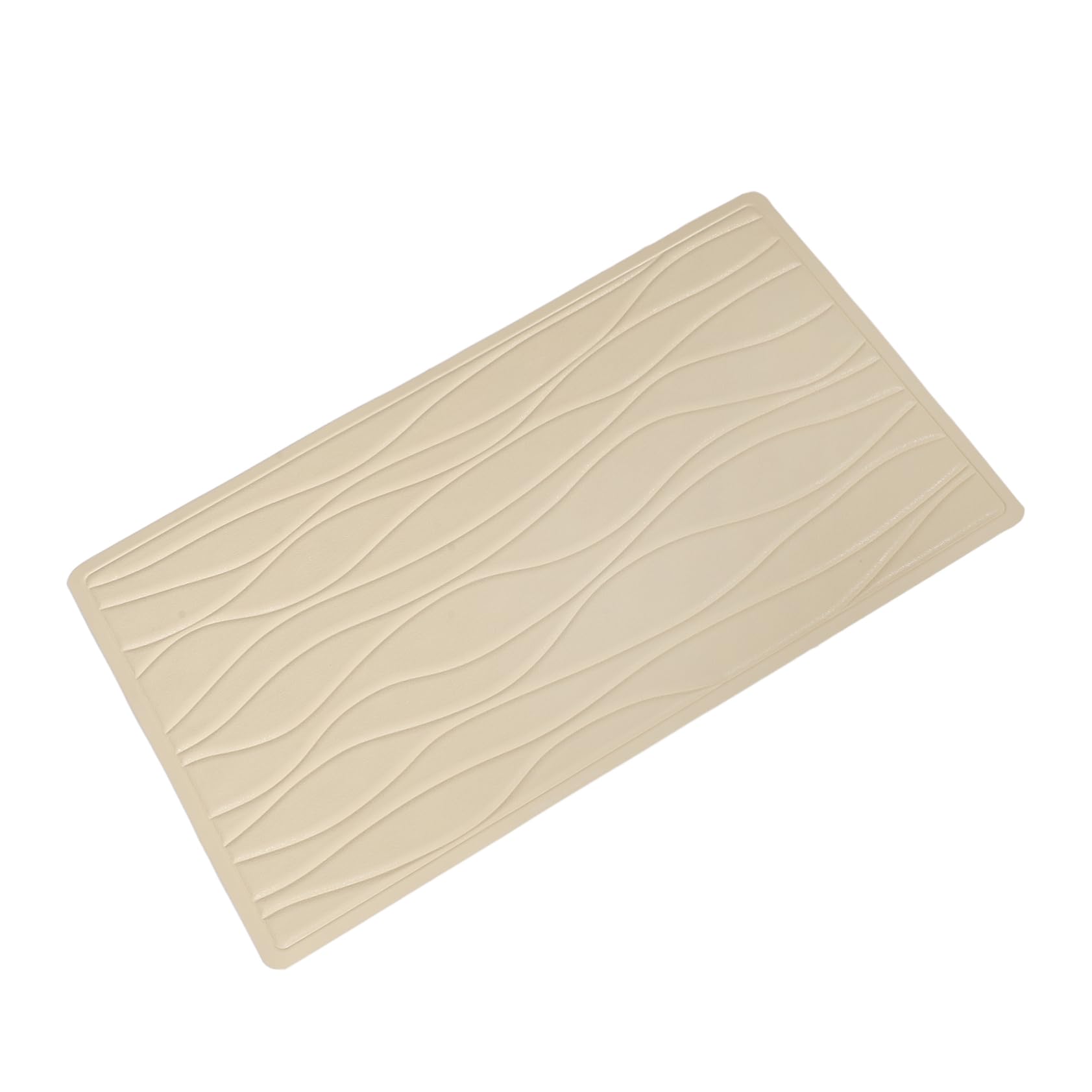 FRCOLOR Alfombra de Bañera Antideslizante de Goma Beige con Ventosas, Adecuado para Ducha y Baño en Casa, Cómoda y Segura