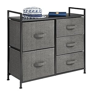 mDesign Ladekast – organizer voor garderobe en slaapkamer/opbergsysteem voor thuis – met 5 gescheiden lades – Antraciet