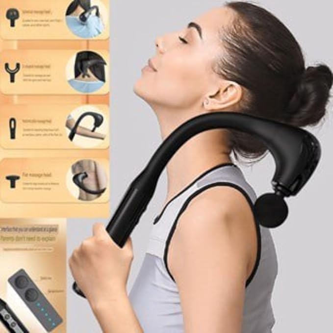 Dhulki Rechargible collision Massage Gun | Deep Tissue Handheld Massage with Extension Handle | Effective pain relief for neck, back, shoulder, legs | 1 pack of 1 Dhulki Rechargible collision Massage Gun | Deep Tissue Handheld Massage with Extension Handle | Effective pain relief for neck, back, shoulder, legs | 1 pack of 1