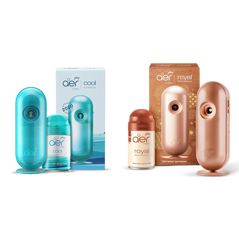 Godrej aer Matic Kit - Automatic Air Freshener spray with Flexi Control | Cool Surf Blue (210ml) & Matic Kit (Machine + 1 Refill) - Automatic Room Fresheners with Flexi Control Spray | Royal Vanilla-image-23