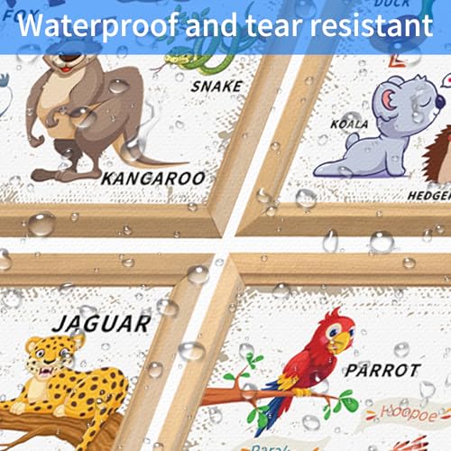 Image of ZOCOZY Huge Large Animal Recognition Poster, 54x35 Inch Jungle Animals Marine Animals Poster, Table Cloth Art for Kids, Home Classroom Party Decorations Supplies
