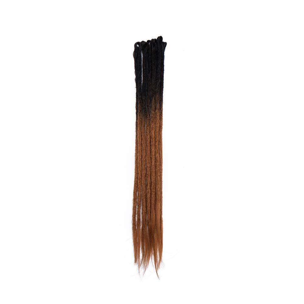 24"(60cm) SEGO 10PCS Dreadlocks Extensiones Rastas Pelo Sintético para Trenzas Africanas [Negro a Castaño Caoba Claro] Cabello Se Ve Natural Crochet Twist Braiding Hair