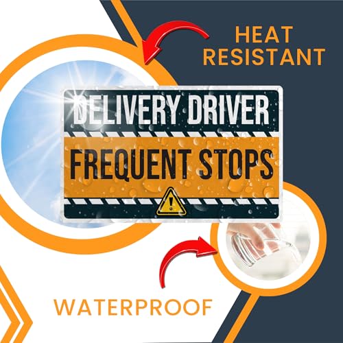 Image of Magnet Me Up Caution Frequent Stops Delivery Driver Magnet Decal, 5x8 inch, Heavy Duty Automotive Magnet for Car, Truck, SUV, Any Magnetic Surface, for Flex Delivery Driver, Crafted in USA