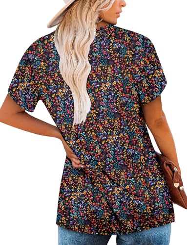 onlypuff Womens Tops Short Sleeve Shirts for Women V Neck Summer Tunic Tops Ladies Blouses Casual Loose Fit4