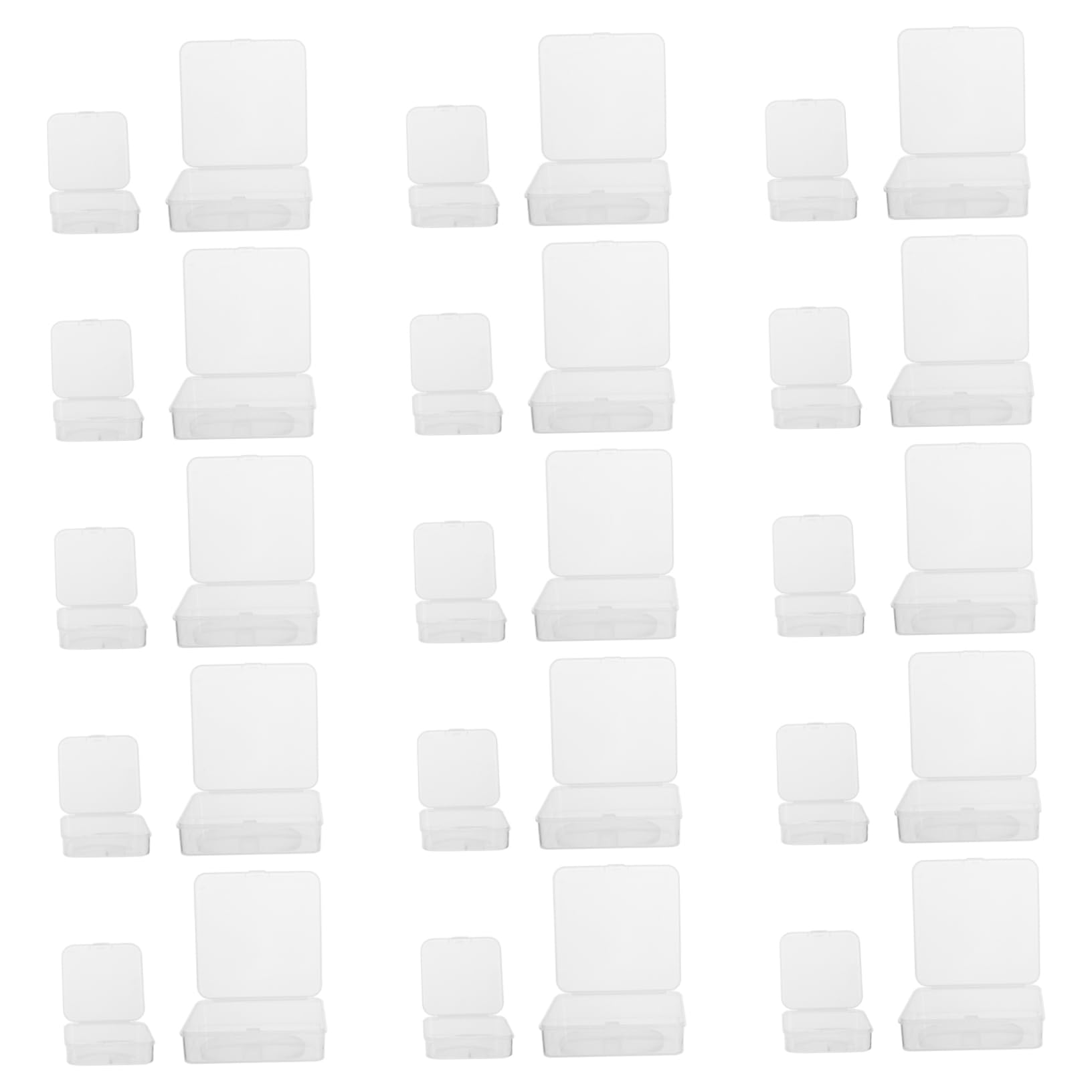 Boîte rangement plastique perles transparente rectangulaire