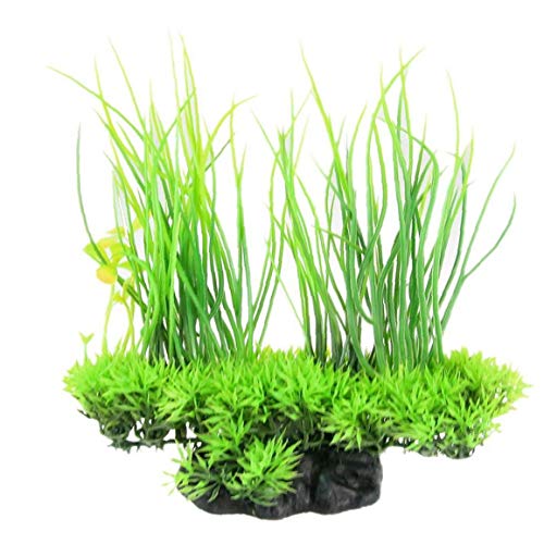 iHOMIKI Las Plantas Artificiales acuáticos del Acuario Decoraciones de simulación de plástico Verde hidropónico Plantas de Acuario del Paisaje