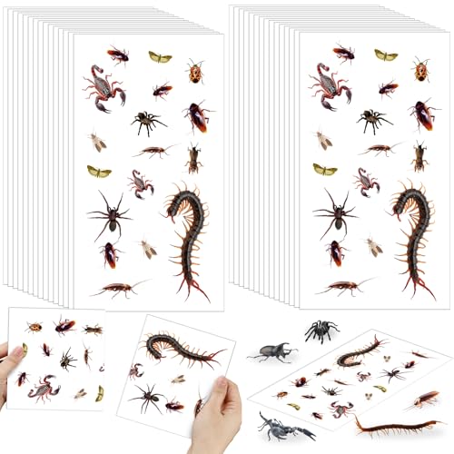 Qualirey 30 Pcs Cricket Insect Glue Traps Extra Sticky Non Toxic Mouse Glue Traps with Printed...