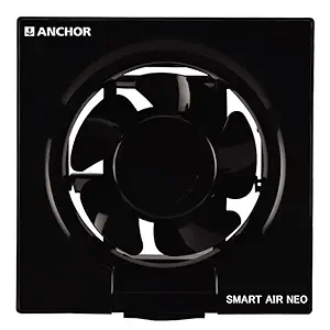 Anchor By Panasonic Smart Air Neo 200mm, High Speed Motor Exhaust Fan For Kitchen, Bathroom With 1250 Rpm (Black, 1 Piece) (14180BK / 13048BK)