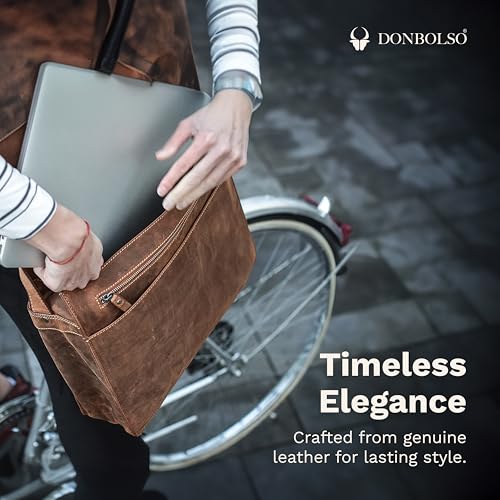 DONBOLSO Messenger Bag Barcelona I Handcrafted Leather Laptop Shoulder Bag for Men & Women2