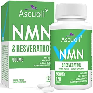 99% Ultra Purity Sublingual NMN 500mg + Trans-Resveratrol, 3-in-1 Organic NMN Resveratrol Supplement 900mg, Maximum Antioxidant Anti-Aging, Cellular Repair, Boost NAD+, Immune & Energy, 120 Lozenges