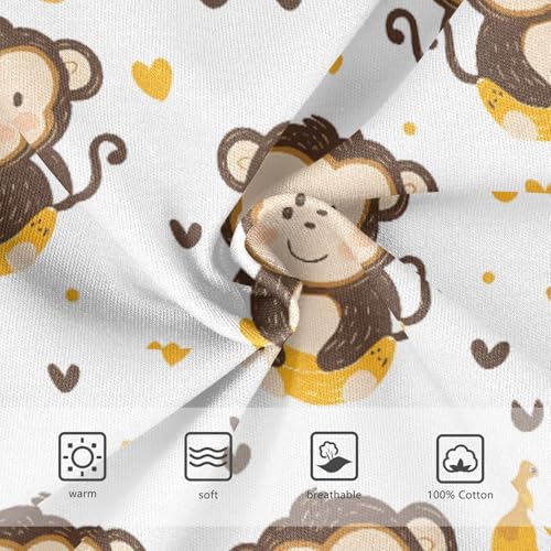Monkey Banana Heart Boys' Underwear 100% Cotton Boys' Briefs Soft Toddler Underwear3