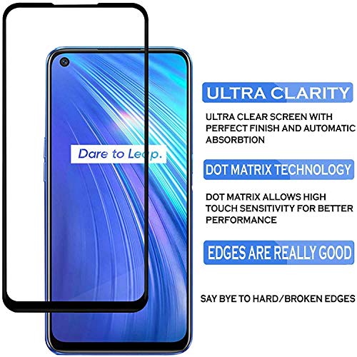 Image of Screen Protector for Realme 7 Pro (Black) Tempered Glass Edge-to-Edge 6D Screen Guard With Installation Kit