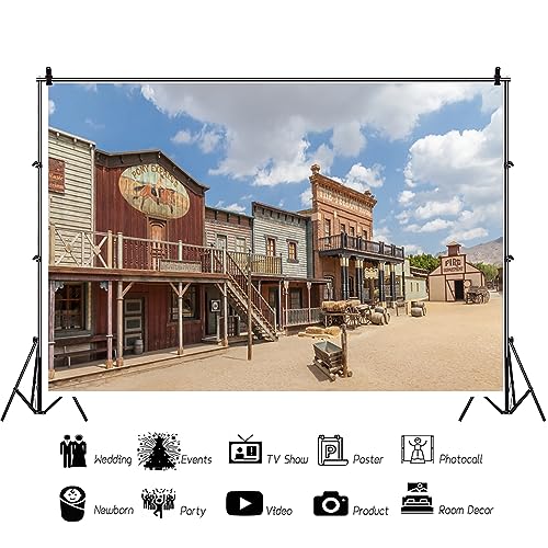 YongFoto 3x2m Photography Backdrop Far West Country Cowboy House Western Photo Background Backdrops for Photography Photo Shoots Party Adults Wedding Personal Portrait Photo Studio Props Vinyl - Image 3
