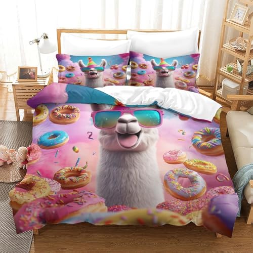 Housse de couette lama resistante avec impression numerique 3d