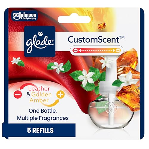 Glade PlugIns CustomScent Refills, Leather & Golden Amber, 5 Count - image 1